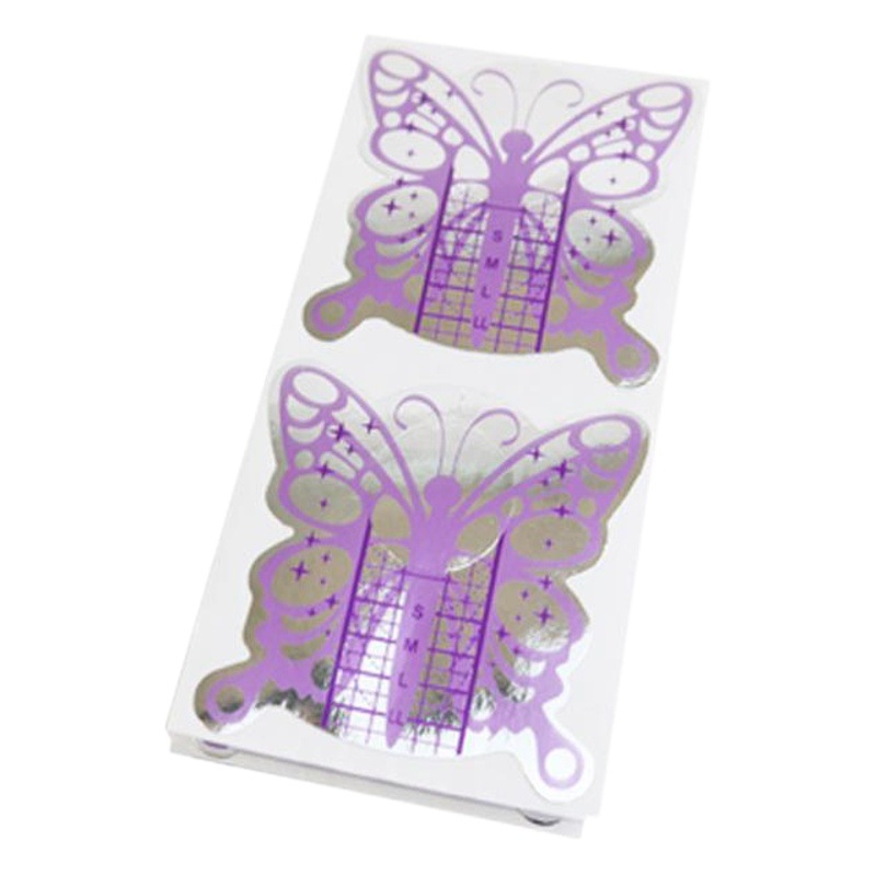Nuevo brillante manicura púrpura mariposa titular de papel 100/500 piezas fototerapia uñas extensión uñas titular de papel especial