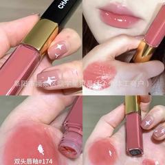 越境現貨貿易ミニサイズ小香両頭リップグロス174色ダブルエフェクト持続性2ML+1.5mlミラーリップグロス