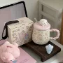 陶瓷家用带盖早餐喝水杯