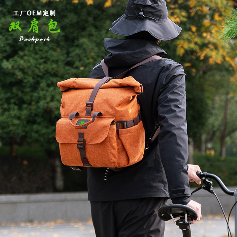Small Cloth Bike Folding Bicycle Retro Front Bag Handlebar Bag Urban Commuting Cycling Backpack Custom-Made