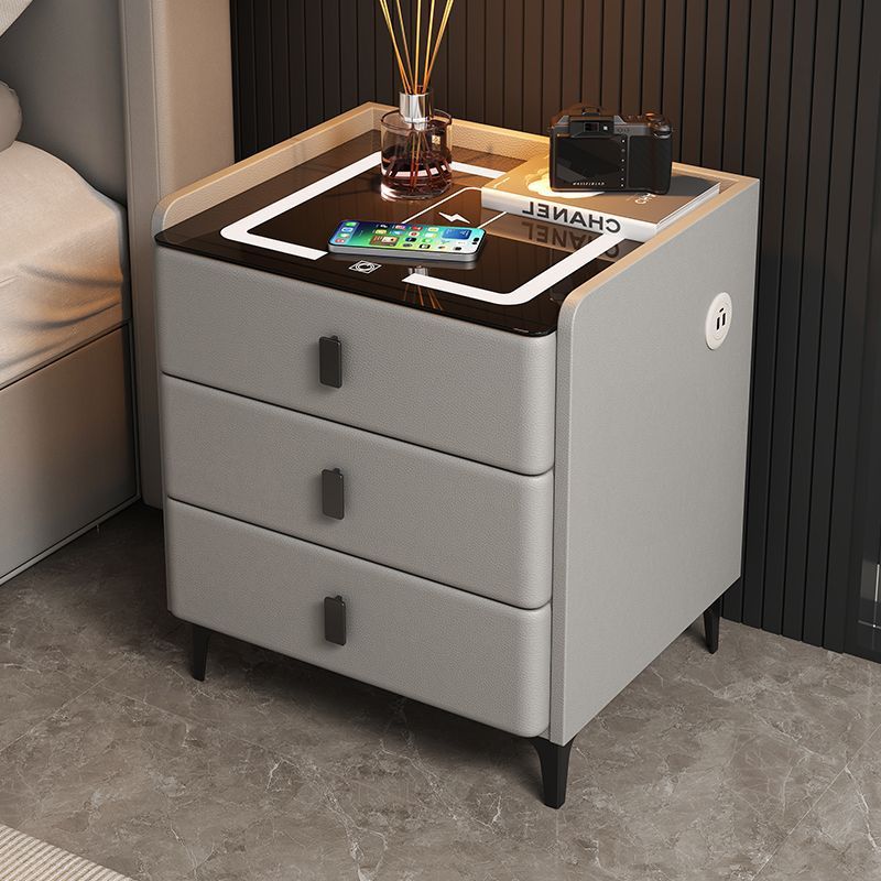 Inteligente multifuncional madera sólida recargable casera cabecera inalámbrica lujosa cabecera de cama moderna y simple bloqueo de huellas dactilares dormitorio