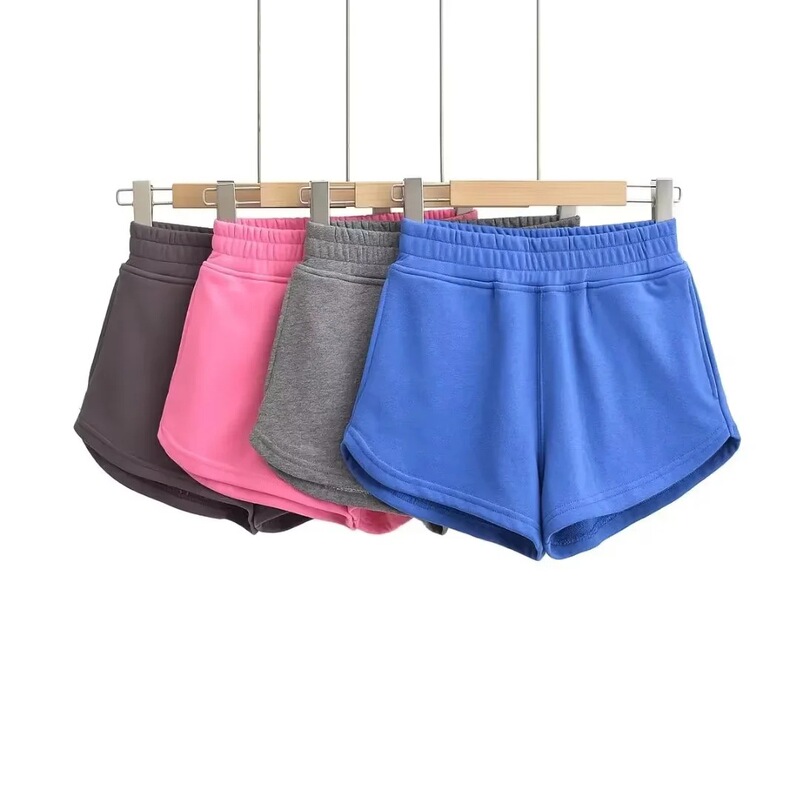 Hot Girl Style Terry Shorts for Women 2025 Summer New European and American Ins Style Elastic High-Waisted Slimming Straight Casual Shorts Hot Girl Style Terry Shorts for Women 2025 Summer New European and American Ins Style Elastic High-Waisted Slimming Straight Casual Shorts