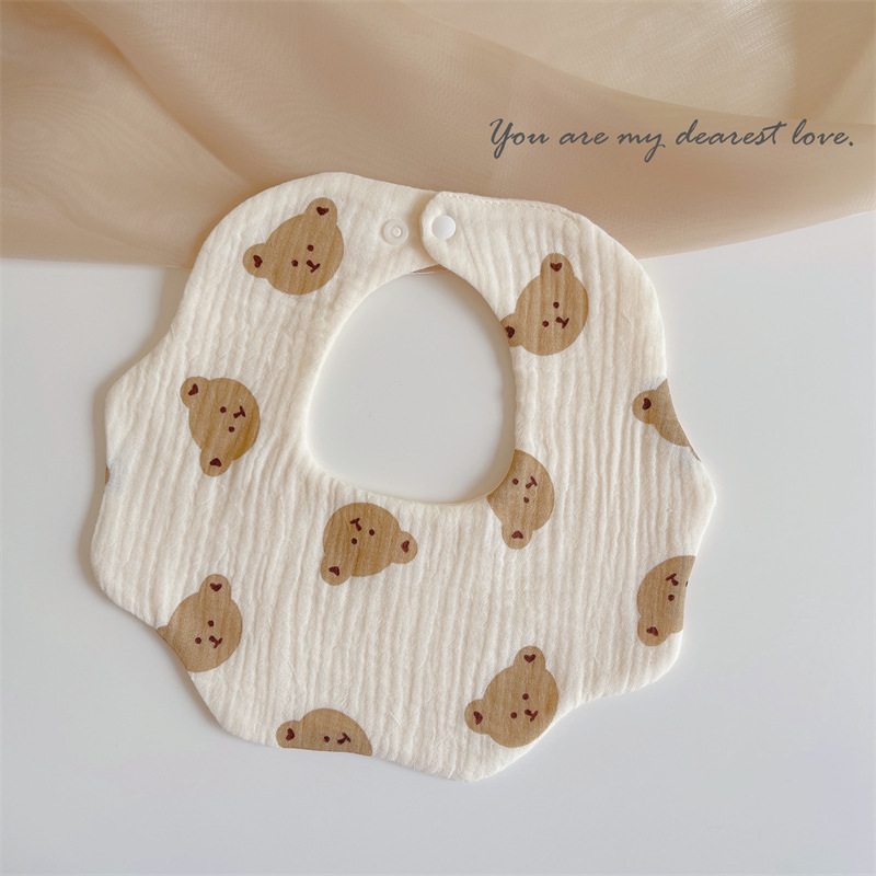 Babero de bebé de gasa de algodón babero del bebé impermeable escupir leche recién nacido babero ins primavera y verano