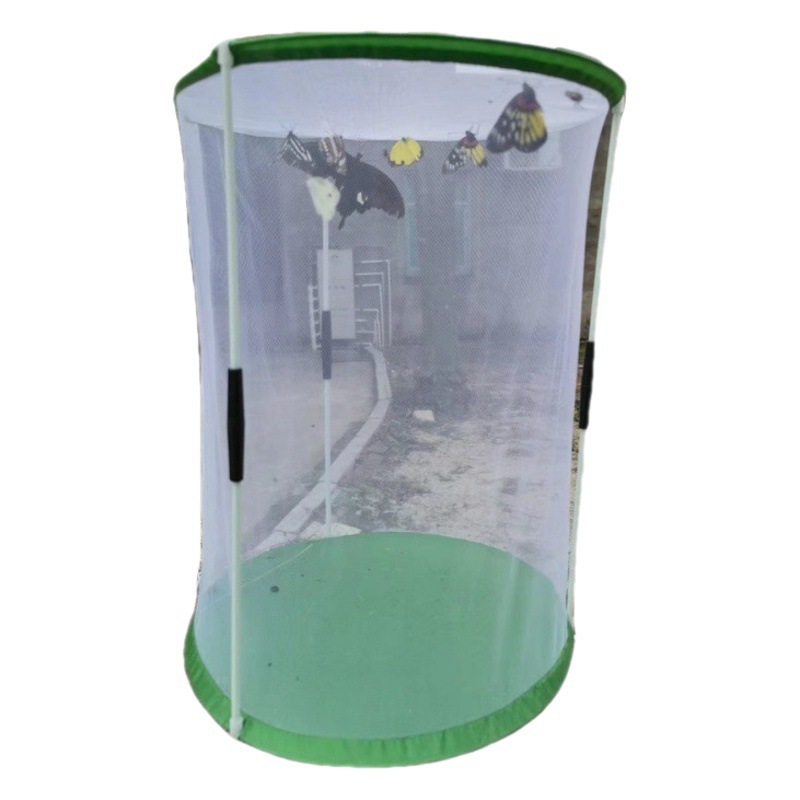 Soporte cilíndrico de producción propia barril jaula de alimentación de mariposa jaula de observación de insectos jaula de malla transparente jaula de visualización