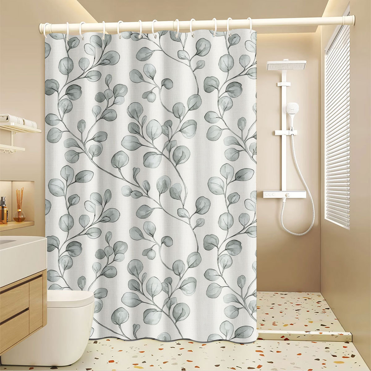 Rideau de douche spécial sans perçage, imperméable et anti-moisissure, idéal pour les locataires, convenant à la séparation de la salle de bain et du salon._voghion.com