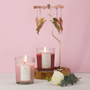 Ins Soy Wax Scented Candle Glass Transparent Frosted Household Smokeless Plant Essential Oil Birthday Gift Home