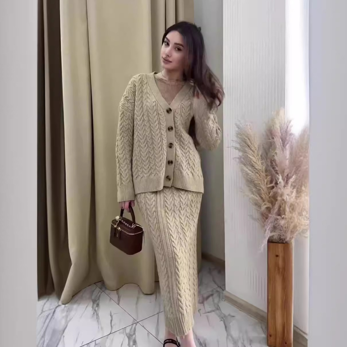 autumn solid knitted sweater