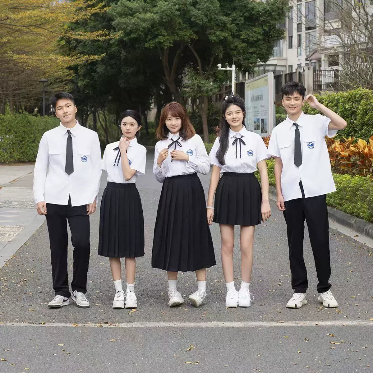 Японская форма средней школы jk униформа юбка с короткими рукавами, рубашка в тайском стиле для студентов мужского и женского пола