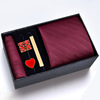 Men's gift box, red tie, brooch, set