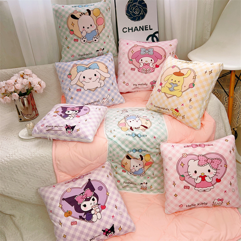 Cartoon Pillow Quilt Dual-use Two-in-One Four Seasons Universal Air-conditioning Quilt Office Sofa Blanket Car Cushion