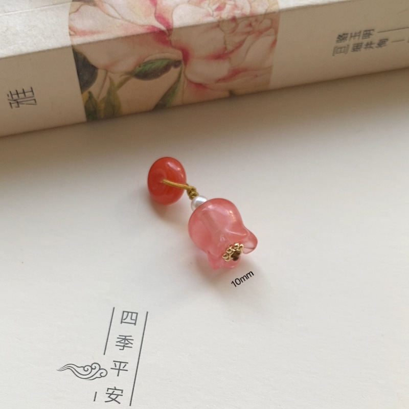 天然南紅隔珠ペンダントと田玉小提溜ブレスレットアクセサリー手串ペンダントネックレスdiy手作りコーディネート|undefined