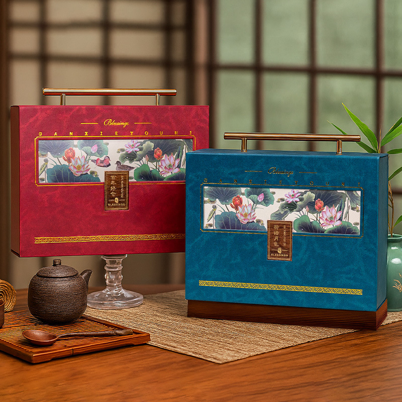 Caja de dulces chinos en stock, caja de regalo de casamiento de alto grado, caja de regalo de té de aroma de mano