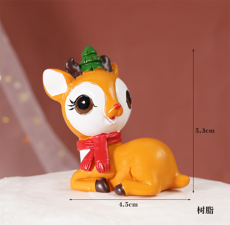 Regalos de Navidad decoraciones de Navidad Figuras de Papá Noel muñecas de nieve alce hechas a mano decoraciones de escritorio de automóviles para chicas