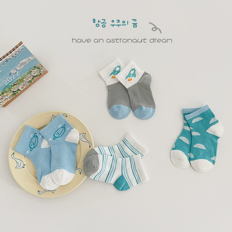 Children's summer thin socks for boys, wholesale, combed cotton