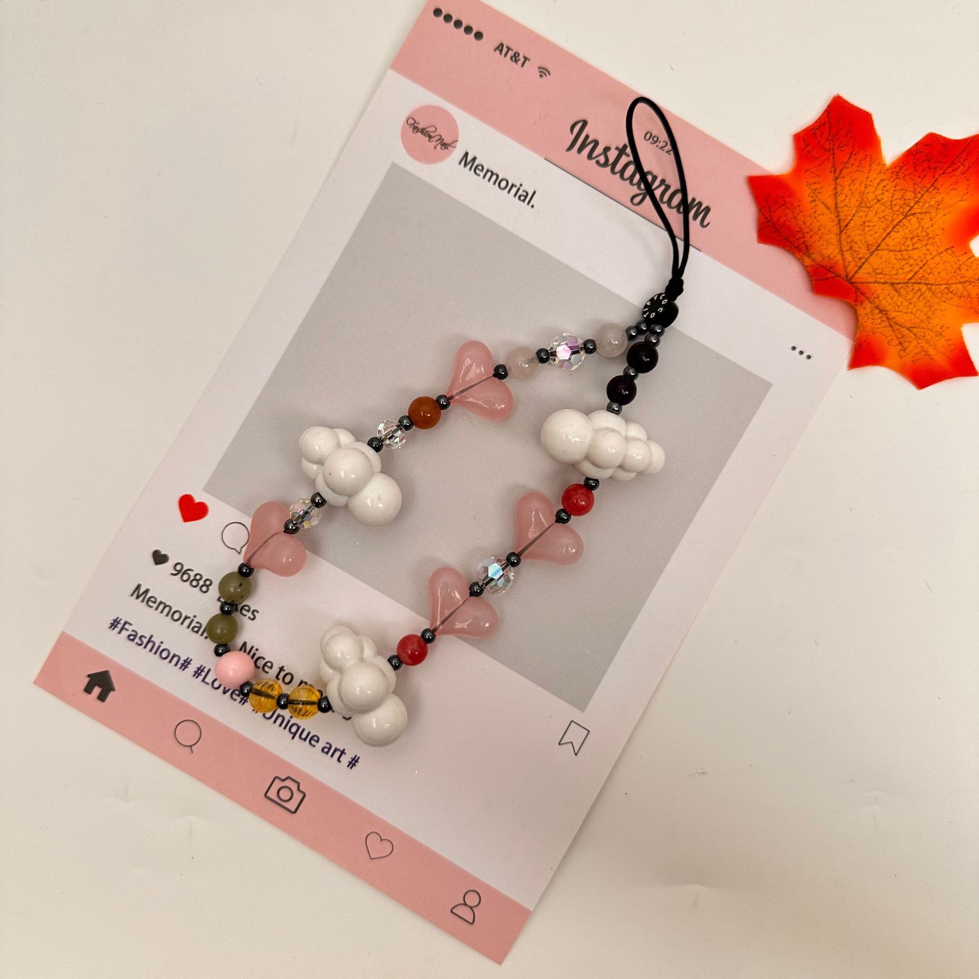 Moda simple amor serie de nubes de cadena de teléfono móvil bolso de cadena de teléfono móvil bolso de llavero colgante corto nicho diseño