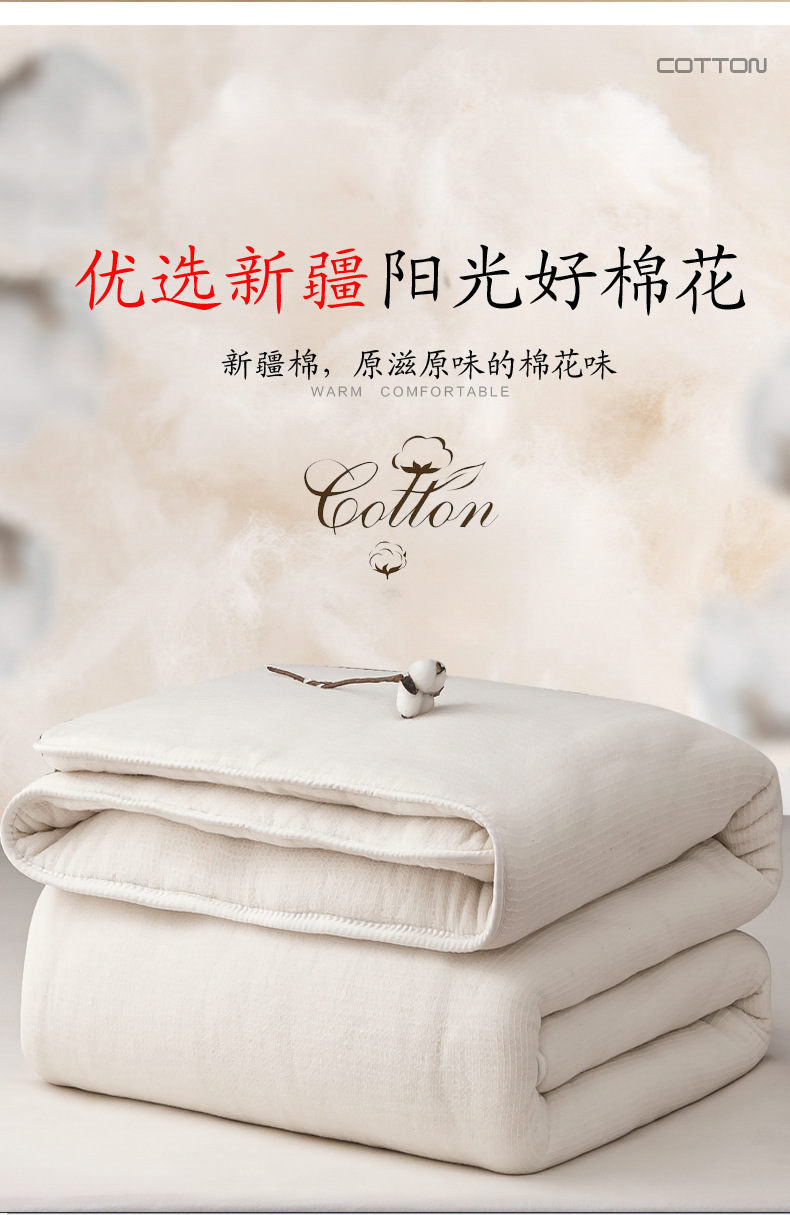 Xinjiang Baumwollbettdecke verdickt Baumwolldecke Herbst-Winter Decke Wärmeschutzdecke Einkern Single Long Staple Cotton Füllung Matratzenauflage Bettunterlage Baumwollpolster