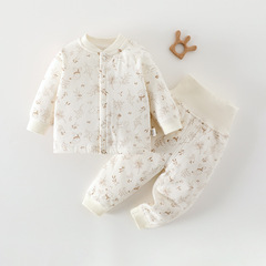 新生婴儿衣服秋冬棉服初生满月夹棉薄棉衣保暖宝宝棉袄分体套装
