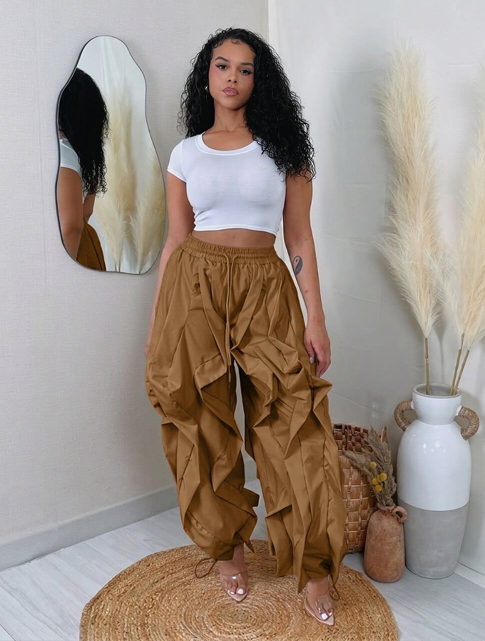 Women's Clothing Elegant Commuter Workwear Style Lace Bloomers Leggings Stitching Design Women's Bottoms For Formal & Casual_ecoleips.com