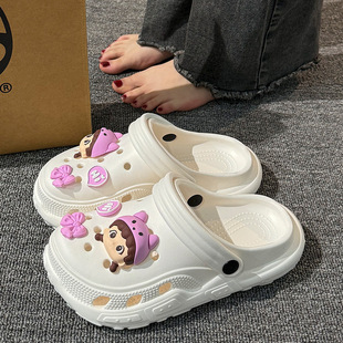 2025 Women's Popular Summer Beach Non-Slip Thick-Soled Slippers Women's Outer Wear New Vitality Girls' Clogs