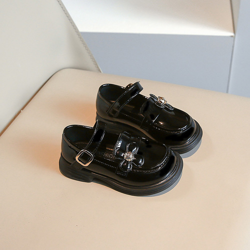 Girls' Princess Shoes 2025 Korean Version Spring and Autumn Children's Stylish Leather Shoes Soft Sole Little Girl Elegant Matchable Single Shoes