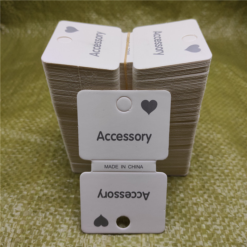 200张一捆发圈卡头皮筋头绳纸卡对折挂卡吊牌卡片儿童发饰DIY卡纸