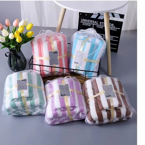 Warp knitted coral velvet towel bath towel wide strip mother set soft thickened export set towel beach towel