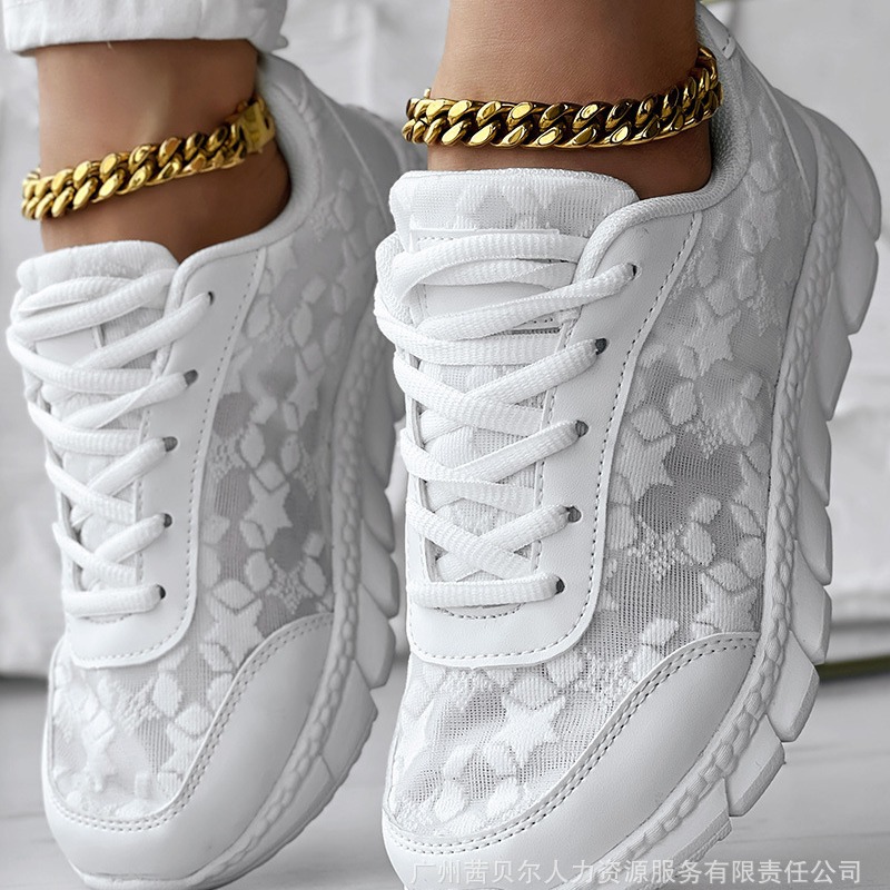 LZT8157 흰색 신발 봄과 여름 통기성 경량 캐주얼 스포츠 여성 신발 소프트 단독 편안한 야외 달리기 신발