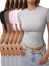 S 17017 Summer Casual High Neck T Shirt ����Բ��T�� �羳