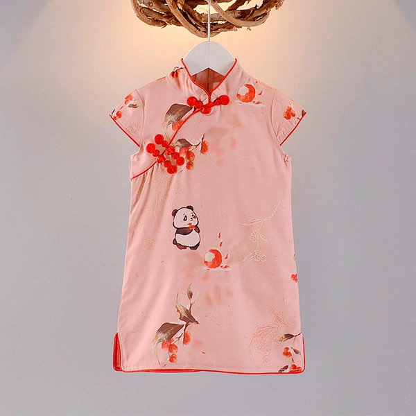 Pink cat short-sleeved/four-sided elastic