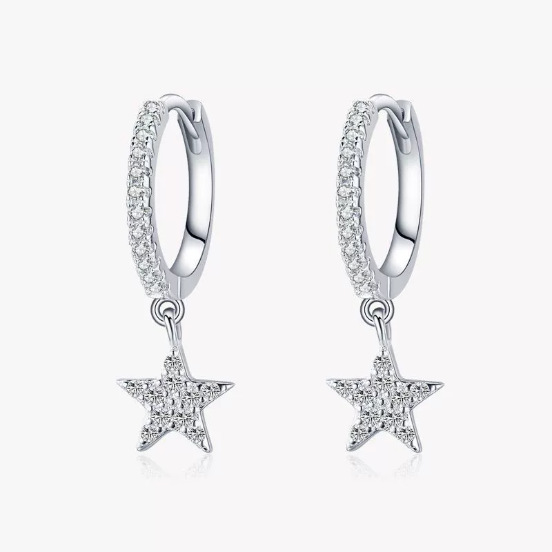 Earrings, brand zirconium, silver 925 sample, internet celebrity, micro incrustation