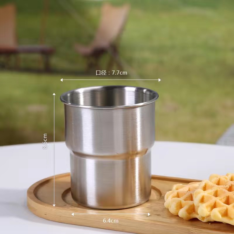 Taza de café americana de acero inoxidable 304 taza portátil con tapa y asa taza de campamento al aire libre antiescaldado taza de agua potable