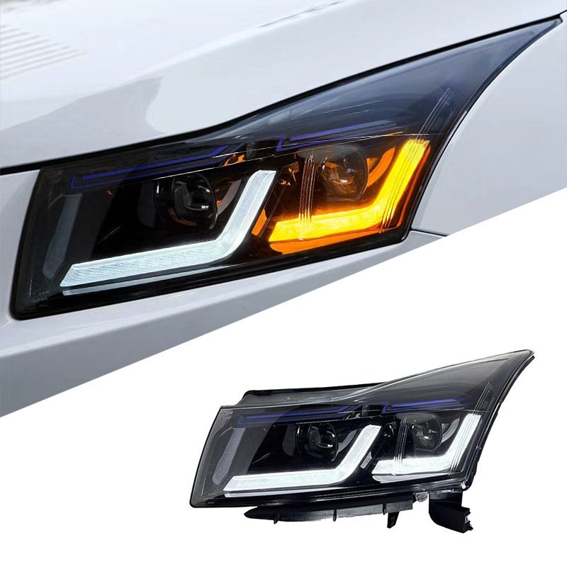 Suitable for 09-14 Old Model Cruze Headlight Assembly Modified Led Daytime Running Light Turn Signal Dual Lens Headlight