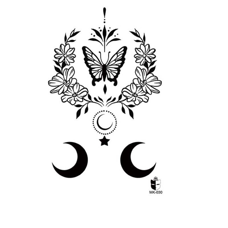Animal blanco y negro desechable pegatinas de tatuaje belleza pegatinas de tatuaje moda estética patrón de personalidad dama pegatinas de tatuaje