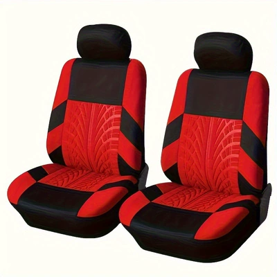Source Manufacturer Car 3D Tire Pattern Seat Cover Set of 9 Pieces with Detachable Headrest Front and Rear Seat Protectors Amazon (Seat cushion, seat cover) - red-4-piece-set-two-seats