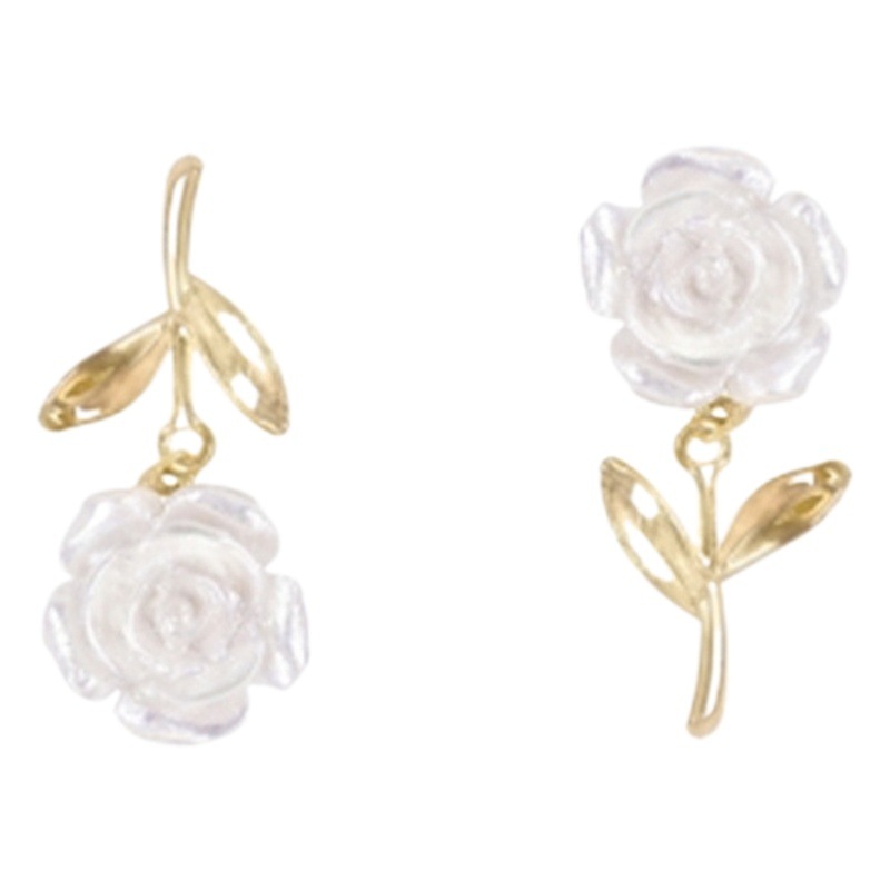 Pendientes de flores de lujo ligero coreanos para mujer, aretes de estilo francés vintage únicos y de nicho, joyería【Ecológico】