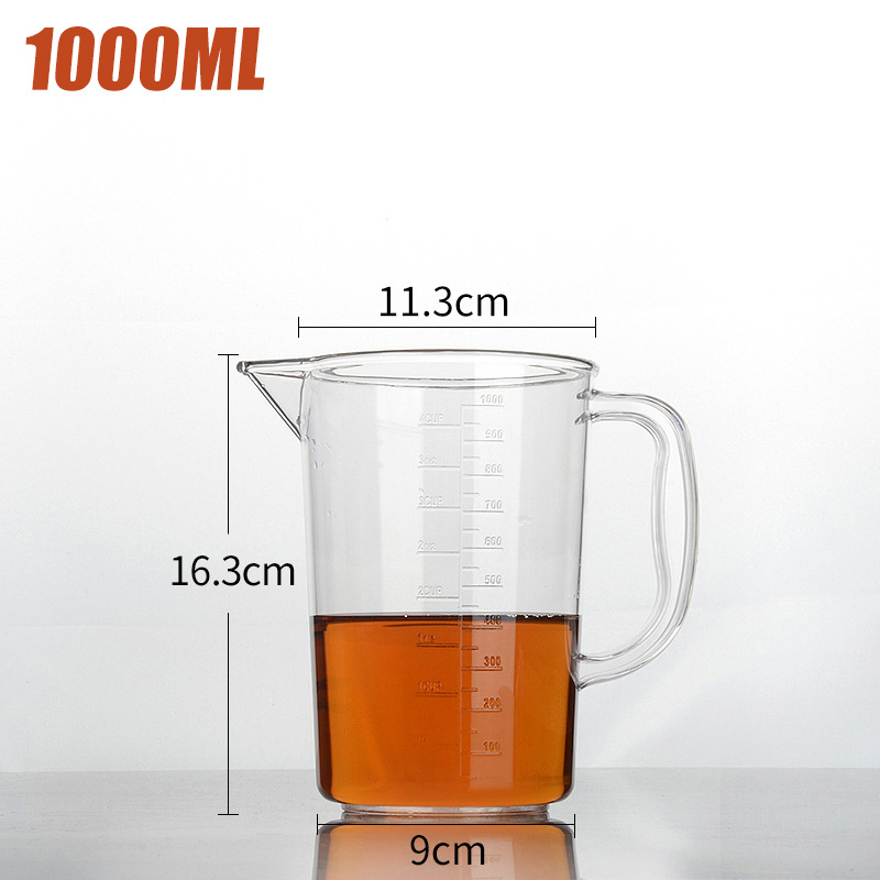 1000ML PC 측정 컵 두꺼운 낙하 방지