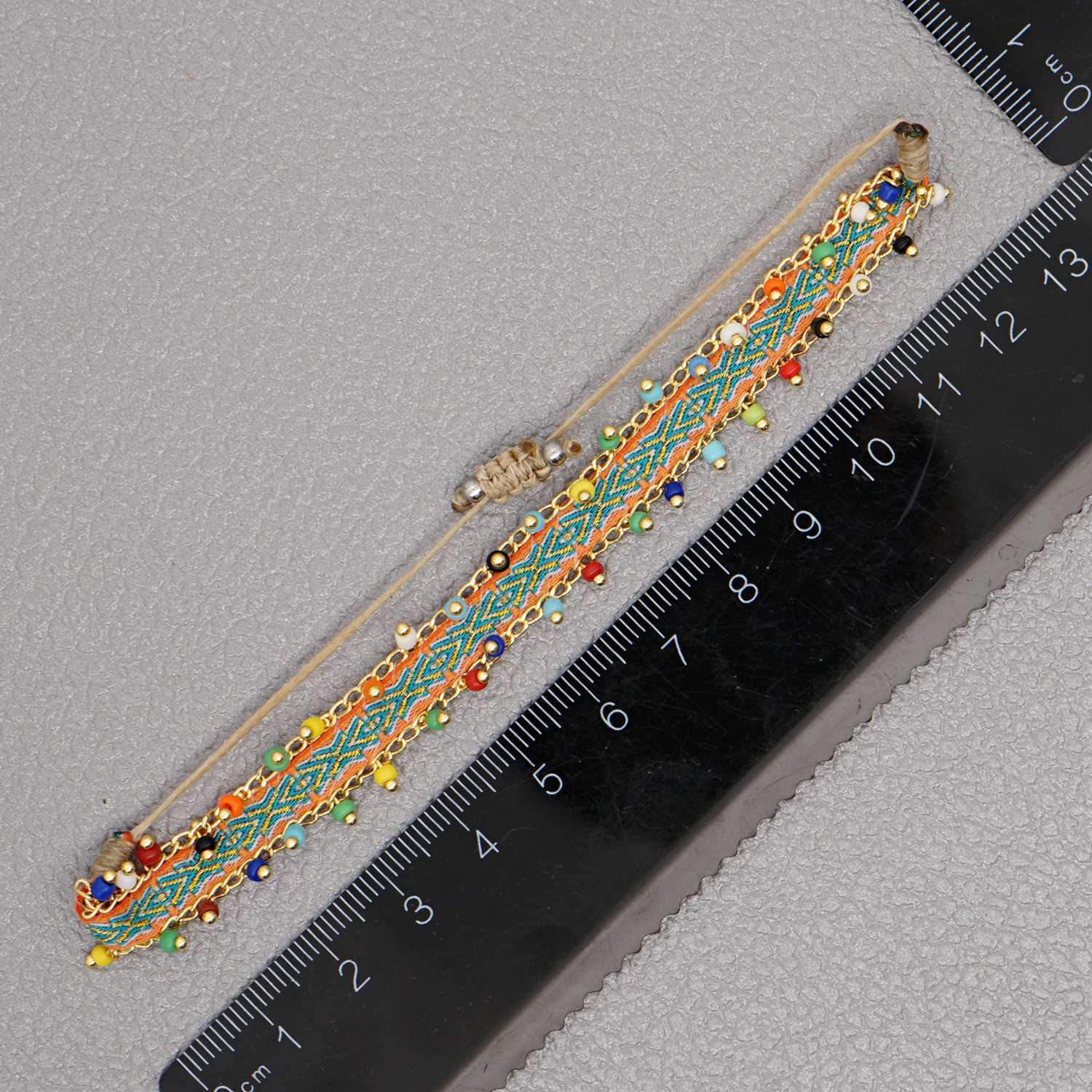 Ethnischer Stil Bunt Stoff Kupfer Perlen Stricken Armbänder 1 Stück display picture 1