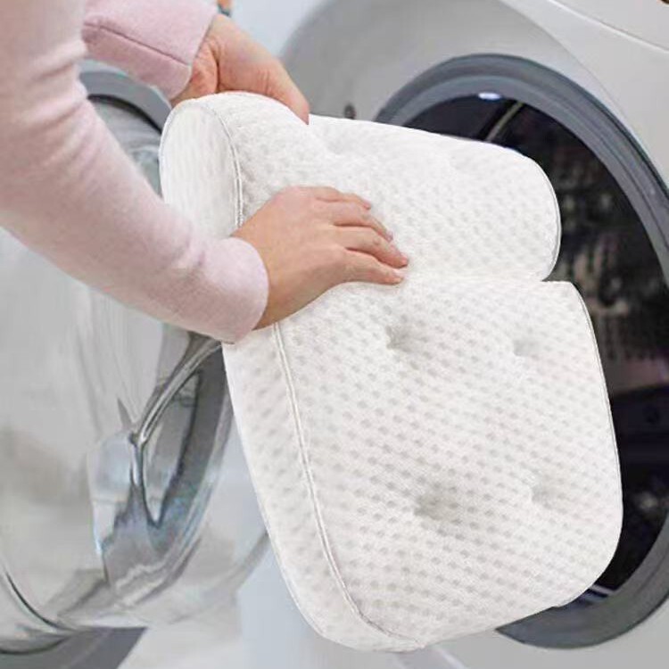 Household Headrest 3D Mesh Bath Pillow Suction Cup Anti-Slip Cushion Pillow Cushion Bathroom Pillow Machine Washable Cushion