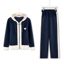 山力达迪中年妈妈春装休闲运动服套装洋气中老年人春秋时尚卫衣外