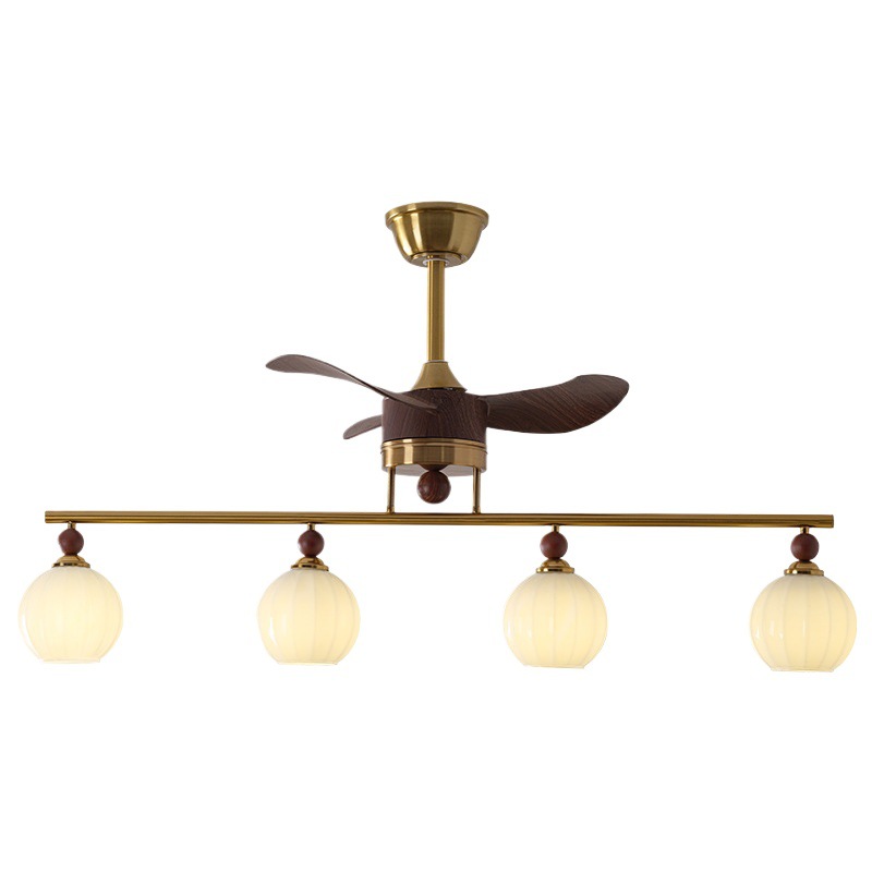 Lámpara de ventilador medieval, dormitorio principal de restaurante, lámpara de ventilador eléctrico, lámpara de ventilador de techo creativa retro francesa, lámpara de ventilador de techo de estudio americano