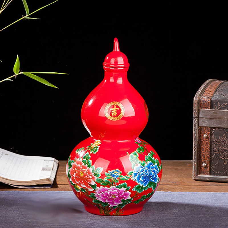 陶瓷酒瓶1斤2斤5斤10斤葫芦空瓶景德镇仿古高档酒壶酒罐装饰酒具