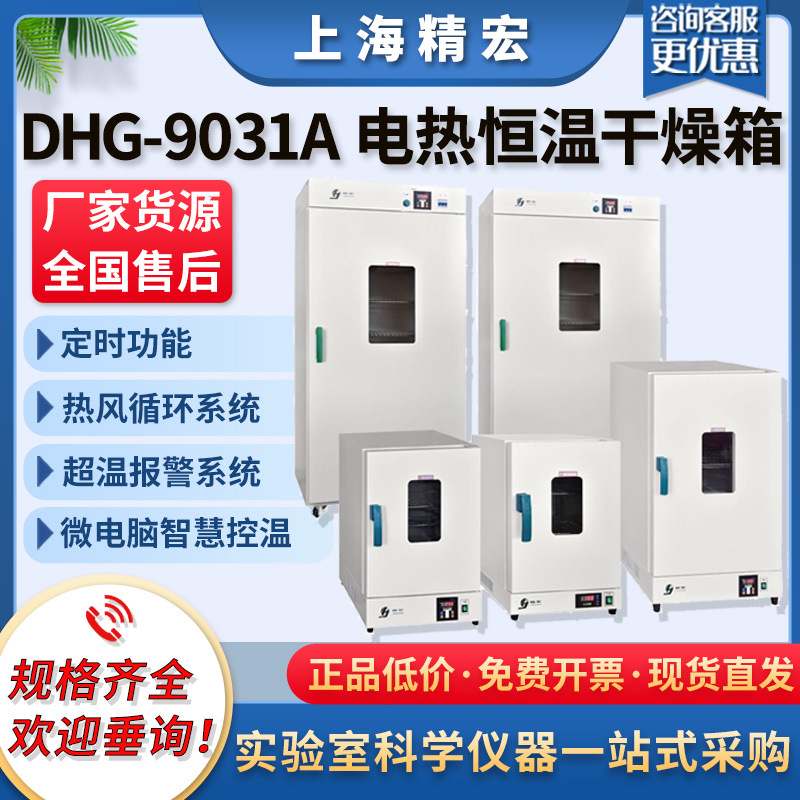 上海精宏电热干燥箱DHG-9031A工矿科研化验熔腊灭菌鼓风干燥箱