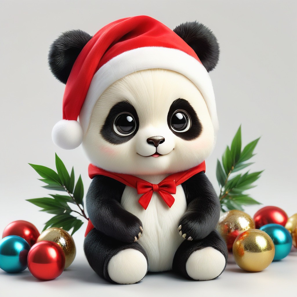 跨境新款圣诞节亚克力2D动物公仔圣诞帽汽车装饰品圣诞树装饰挂件