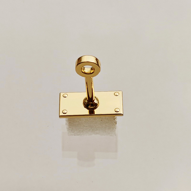 Accesorios metálicos rectangulares de placa de bloqueo doble D gancho de tornillo de bloqueo arco pequeño platino Kelly bolso de mujer tornillo de clavo