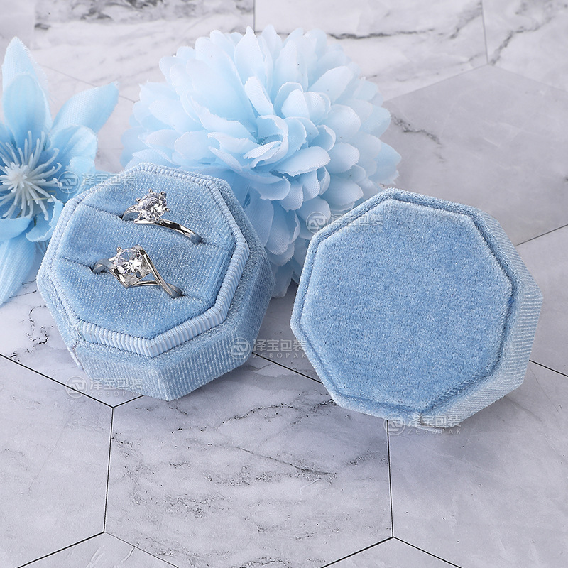 라이트 블루 싱글 링 박스 [귀걸이 보관 가능]