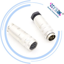 C091防水连接器8芯带线电缆航空插头AISG基站M16公母配套