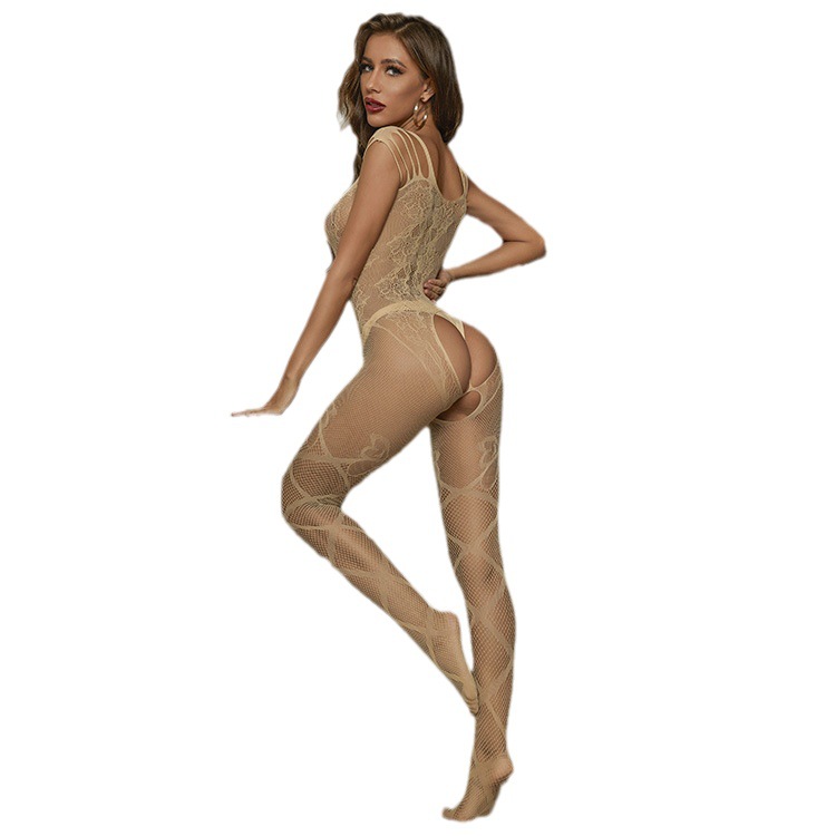Body Sexy de Red Jacquard con Tirantes Modelo 9039 de Nailon con Lazo