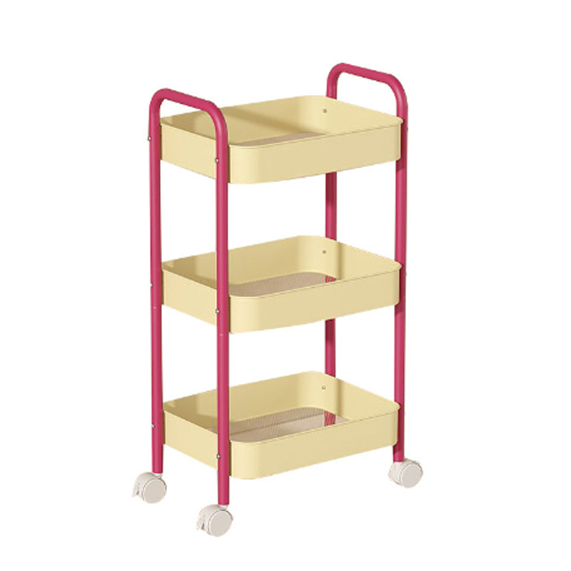 小型カート型収納ラック 家庭用多層収納ラック 移動式キャスター付きスナック収納ラック 越境寝室ベッドサイドラック