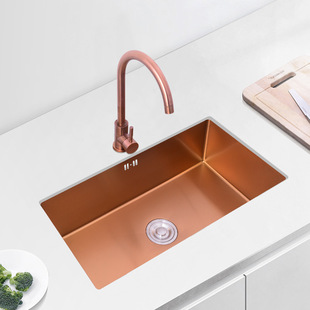 304 Stainless Steel Handmade Sink, Large Single Bowl Kitchen Sink, Small Under-Counter Island Bar Sink, Light Luxury