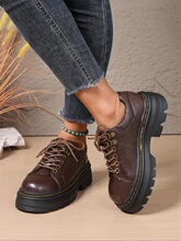 Y 46928 Thick Sole Lace Up Shoes ���ϵ��ƤЬ ŷ���羳
